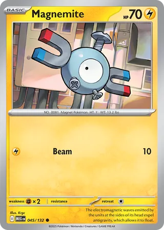 Magnemite 045/132 — Mega Evolution (English Pokémon TCG card)