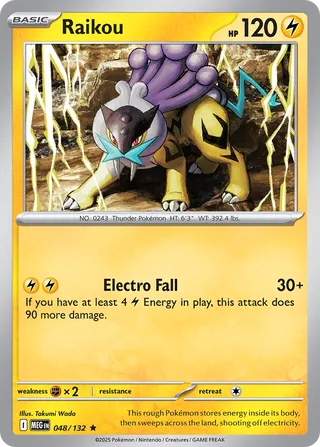 Raikou 048/132 — Mega Evolution (English Pokémon TCG card)