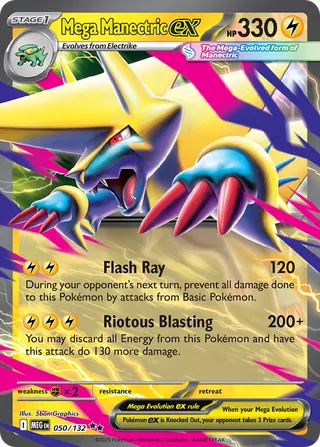 Mega Manectric ex 050/132 — Mega Evolution (English Pokémon TCG card)