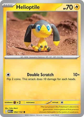 Helioptile 052/132 — Mega Evolution (English Pokémon TCG card)