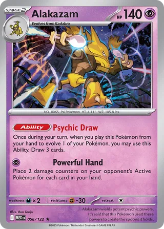 Alakazam 056/132 — Mega Evolution (English Pokémon TCG card)