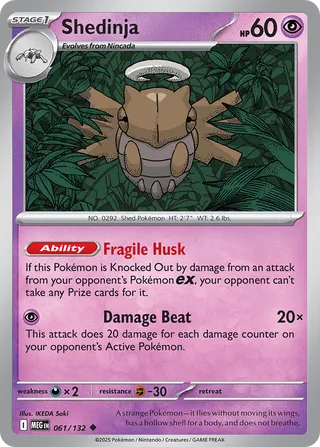 Shedinja 061/132 — Mega Evolution (English Pokémon TCG card)
