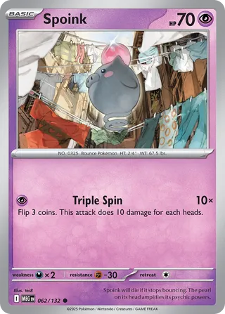 Spoink 062/132 — Mega Evolution (English Pokémon TCG card)
