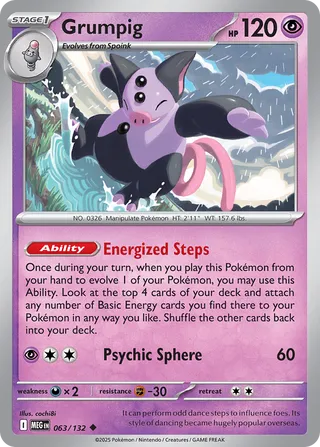 Grumpig 063/132 — Mega Evolution (English Pokémon TCG card)