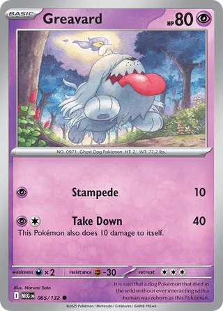 Greavard 065/132 — Mega Evolution (English Pokémon TCG card)