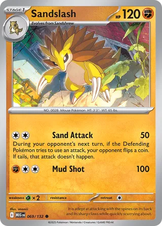 Sandslash 069/132 — Mega Evolution (English Pokémon TCG card)