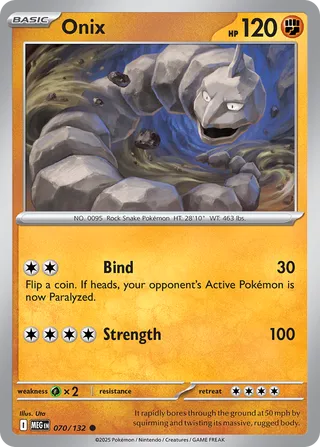 Onix 070/132 — Mega Evolution (English Pokémon TCG card)