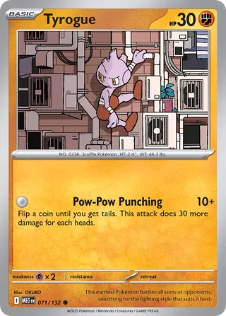 Tyrogue 071/132 — Mega Evolution (English Pokémon TCG card)