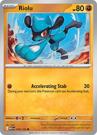 Riolu 076/132 — Mega Evolution (English Pokémon TCG card)