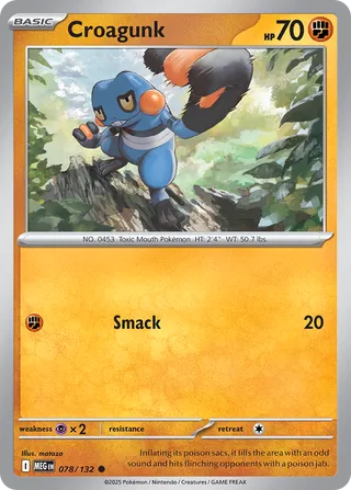 Croagunk 078/132 — Mega Evolution (English Pokémon TCG card)