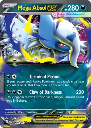 Mega Absol ex 086/132 — Mega Evolution (English Pokémon TCG card)