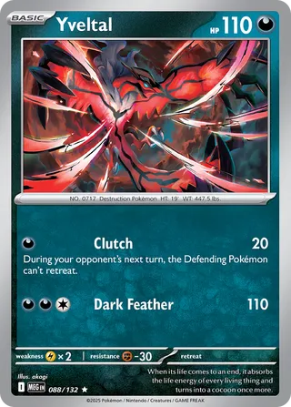 Yveltal 088/132 — Mega Evolution (English Pokémon TCG card)