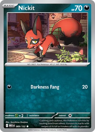 Nickit 089/132 — Mega Evolution (English Pokémon TCG card)