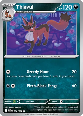 Thievul 090/132 — Mega Evolution (English Pokémon TCG card)