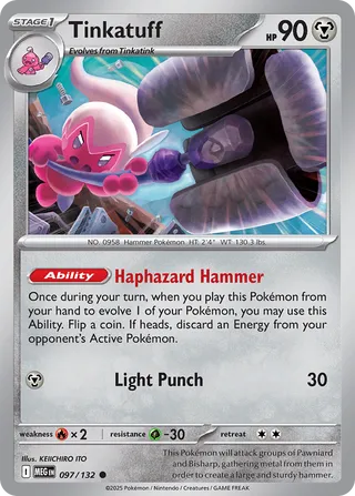 Tinkatuff 097/132 — Mega Evolution (English Pokémon TCG card)