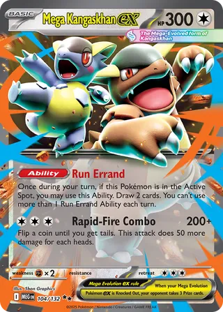 Mega Kangaskhan ex 104/132 — Mega Evolution (English Pokémon TCG card)