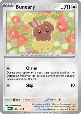 Buneary 107/132 — Mega Evolution (English Pokémon TCG card)