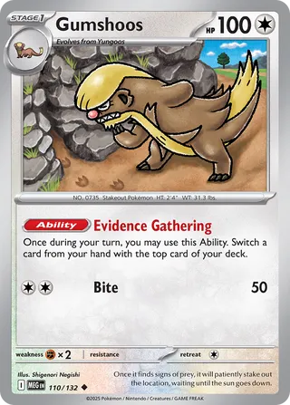 Gumshoos 110/132 — Mega Evolution (English Pokémon TCG card)
