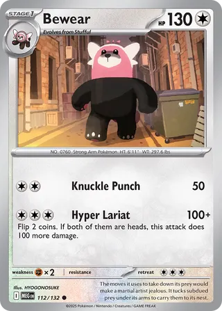 Bewear 112/132 — Mega Evolution (English Pokémon TCG card)