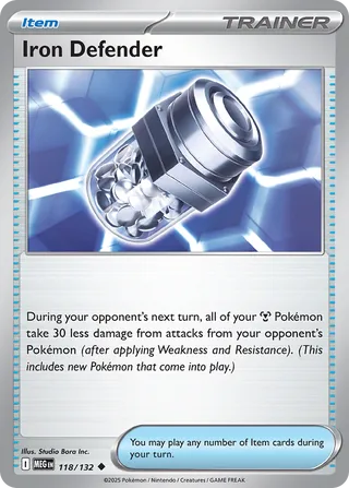Iron Defender 118/132 — Mega Evolution (English Pokémon TCG card)