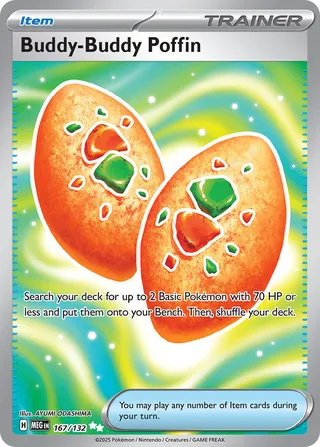Buddy-Buddy Poffin 167/132 — Mega Evolution (English Pokémon TCG card)