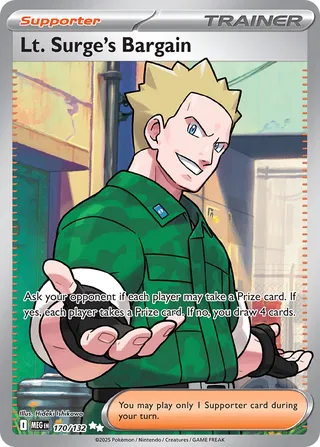 Lt. Surge's Bargain 170/132 — Mega Evolution (English Pokémon TCG card)