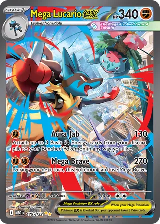 Mega Lucario ex 179/132 — Mega Evolution (English Pokémon TCG card)