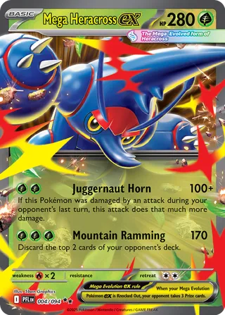 Mega Heracross ex 004/94 — Phantasmal Flames (English Pokémon TCG card)