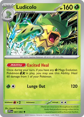 Ludicolo 007/94 — Phantasmal Flames (English Pokémon TCG card)