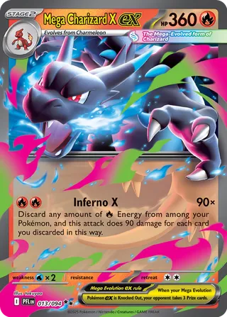 Mega Charizard X ex 013/94 — Phantasmal Flames (English Pokémon TCG card)