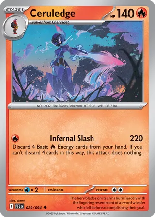 Ceruledge 020/94 — Phantasmal Flames (English Pokémon TCG card)
