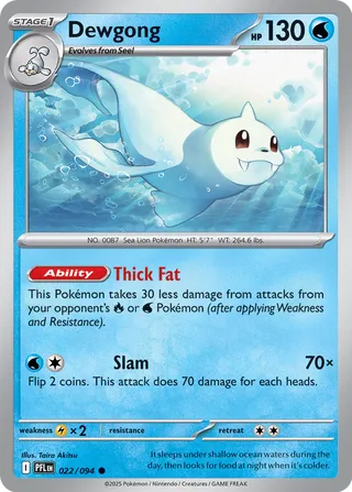 Dewgong 022/94 — Phantasmal Flames (English Pokémon TCG card)