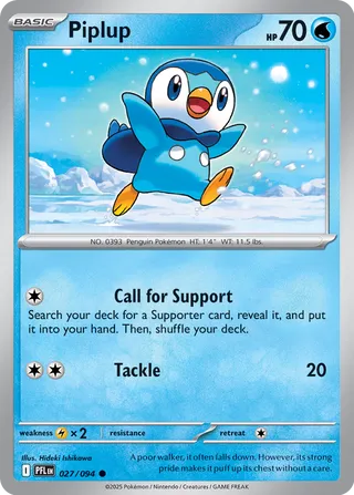 Piplup 027/94 — Phantasmal Flames (English Pokémon TCG card)