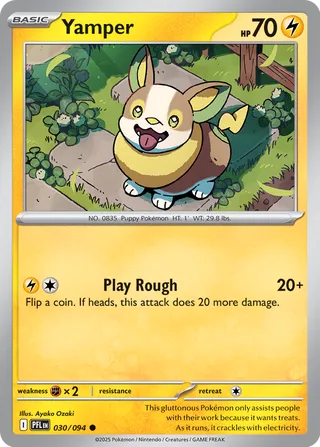 Yamper 030/94 — Phantasmal Flames (English Pokémon TCG card)
