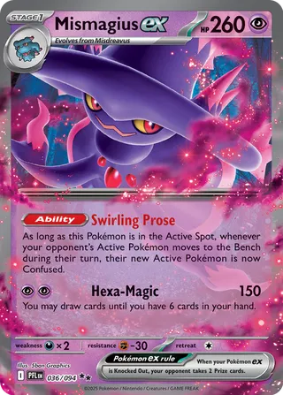 Mismagius ex 036/94 — Phantasmal Flames (English Pokémon TCG card)