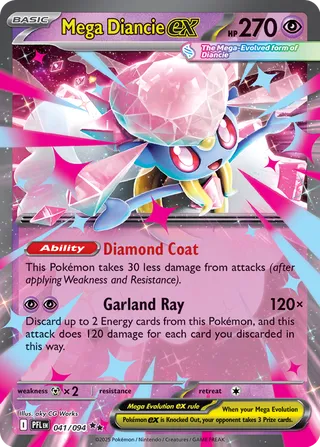 Mega Diancie ex 041/94 — Phantasmal Flames (English Pokémon TCG card)