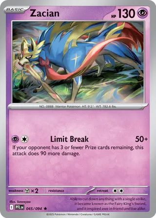 Zacian 045/94 — Phantasmal Flames (English Pokémon TCG card)