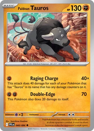 Paldean Tauros 048/94 — Phantasmal Flames (English Pokémon TCG card)