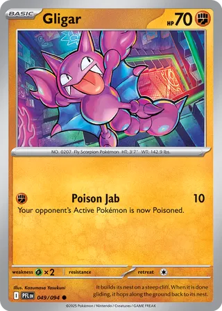Gligar 049/94 — Phantasmal Flames (English Pokémon TCG card)