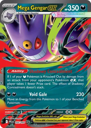 Mega Gengar ex 056/94 — Phantasmal Flames (English Pokémon TCG card)