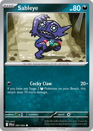 Sableye 059/94 — Phantasmal Flames (English Pokémon TCG card)