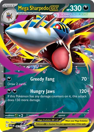 Mega Sharpedo ex 061/94 — Phantasmal Flames (English Pokémon TCG card)