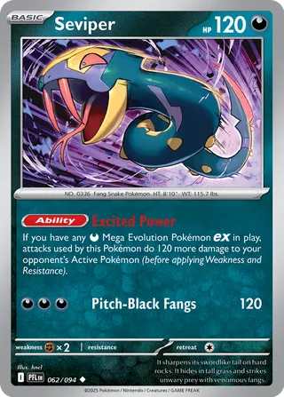 Seviper 062/94 — Phantasmal Flames (English Pokémon TCG card)