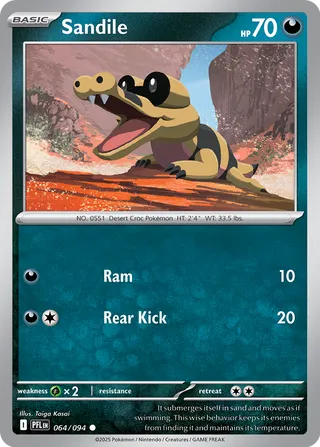 Sandile 064/94 — Phantasmal Flames (English Pokémon TCG card)