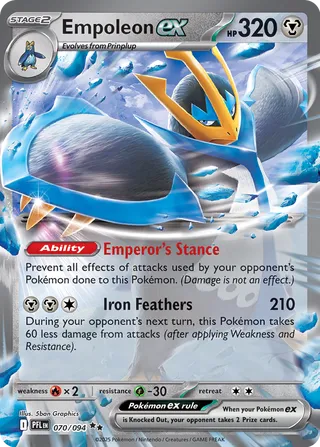 Empoleon ex 070/94 — Phantasmal Flames (English Pokémon TCG card)