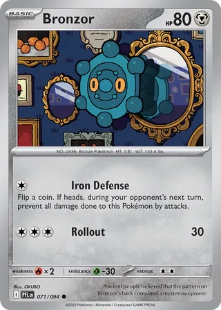 Bronzor 071/94 — Phantasmal Flames (English Pokémon TCG card)