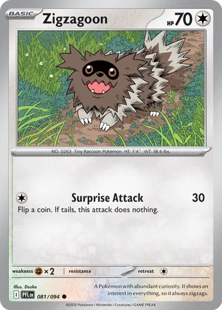 Zigzagoon 081/94 — Phantasmal Flames (English Pokémon TCG card)
