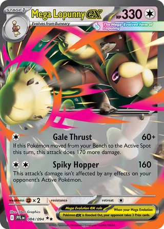 Mega Lopunny ex 084/94 — Phantasmal Flames (English Pokémon TCG card)