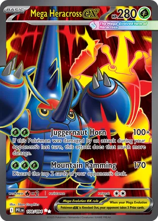 Mega Heracross ex 108/94 — Phantasmal Flames (English Pokémon TCG card)