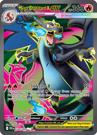 Mega Charizard X ex 109/94 — Phantasmal Flames (English Pokémon TCG card)